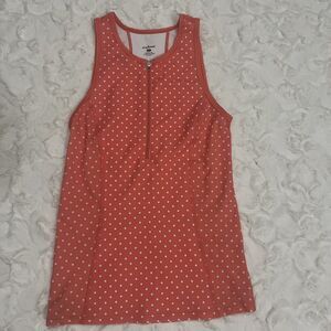 SHE BEEST Cycling Jersey Women Small Peach Polka dots Tank Top Zip Pocket USA